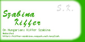 szabina kiffer business card